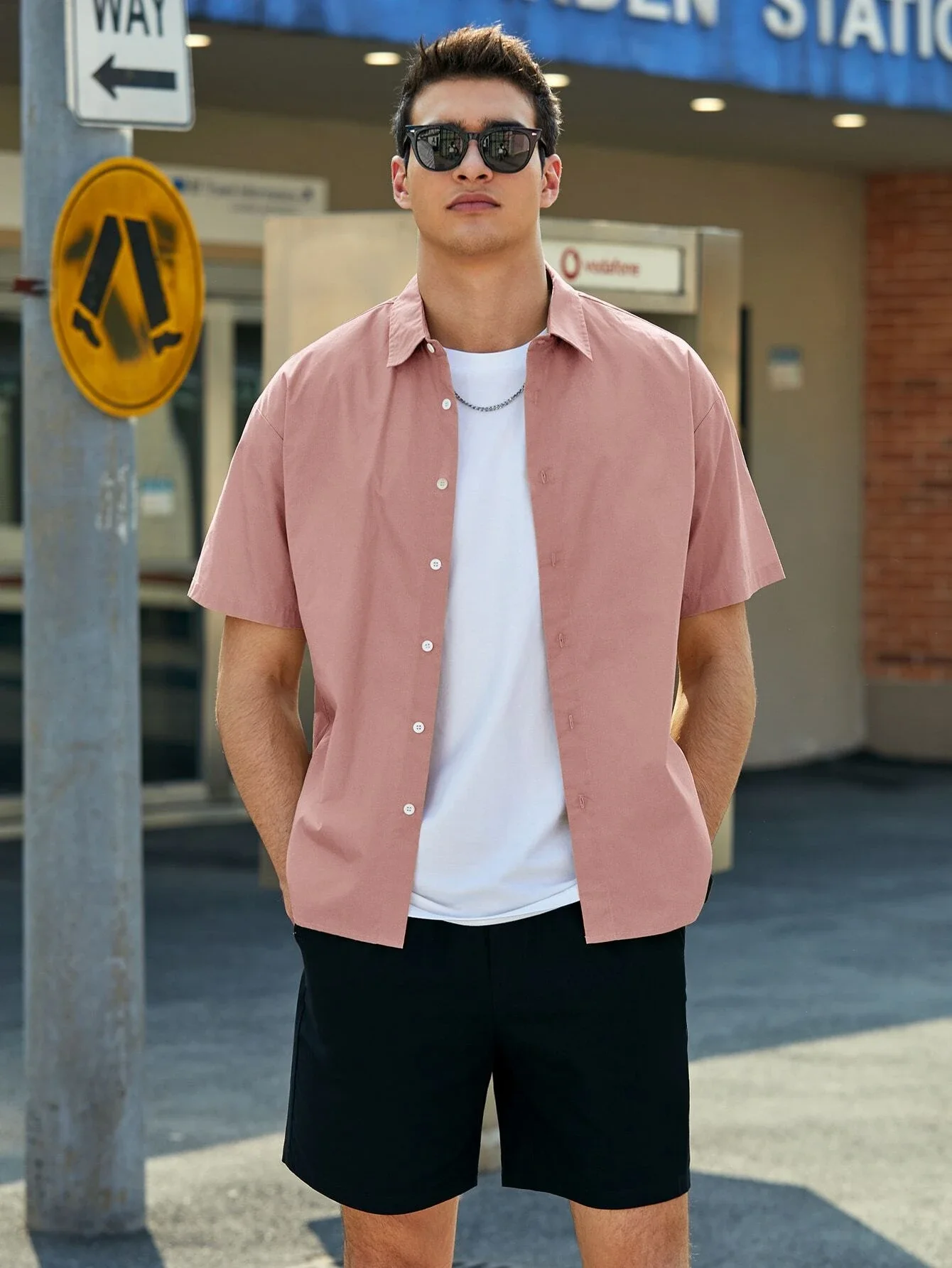 

Men Drop Shoulder Solid Shirt