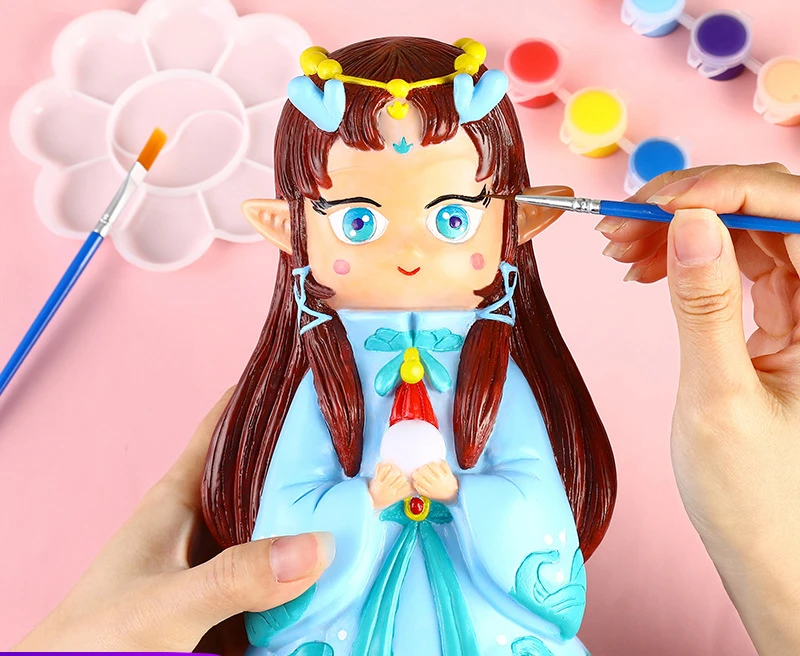 

Children DIY Painted Non-gypsum Doll White Blank Wholesale Vinyl Ceramic Painted White Blank Painting Stall Toys. Kids Toys