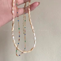 design bohemian beaded shell necklace fashion new collarbone chain for women