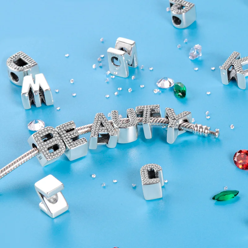 PANDACH 2022 925 пробы серебряные 26 букв алфавита A Charm Bead подходит для оригинальных