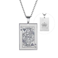 tide restoring ancient ways of playing cards pendant men hip hop king lovers necklace stainless steel design