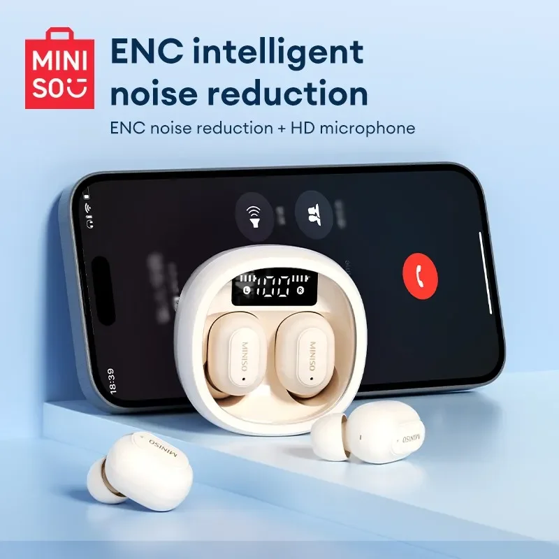 TWS-наушники MINISO MCT10 с поддержкой Bluetooth 5 0 и цифровым дисплеем