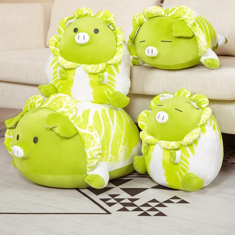 

1PC35/40/50CM Creative Super Cute Plush Pigs Arching Cabbage Super Soft Stuffed Animals Vegetables Pig Pillow Sofa Bed Cushion