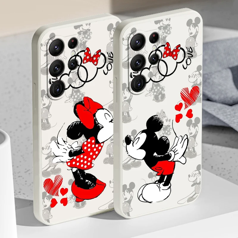 

Mickey Minnie Disney Cartoon Liquid Rope Funda Phone Case For Samsung Galaxy S22 S21 S20 FE S10 Note 20 10 Plus Lite Ultra 5G