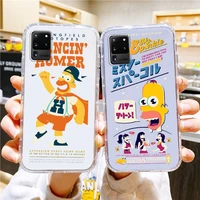 disney the simpsons family phone case for samsung a73 a70 a20 a10 a8 note 20 10 9 ultra lite f23 m52 m21 j8 j7 j6 transparent