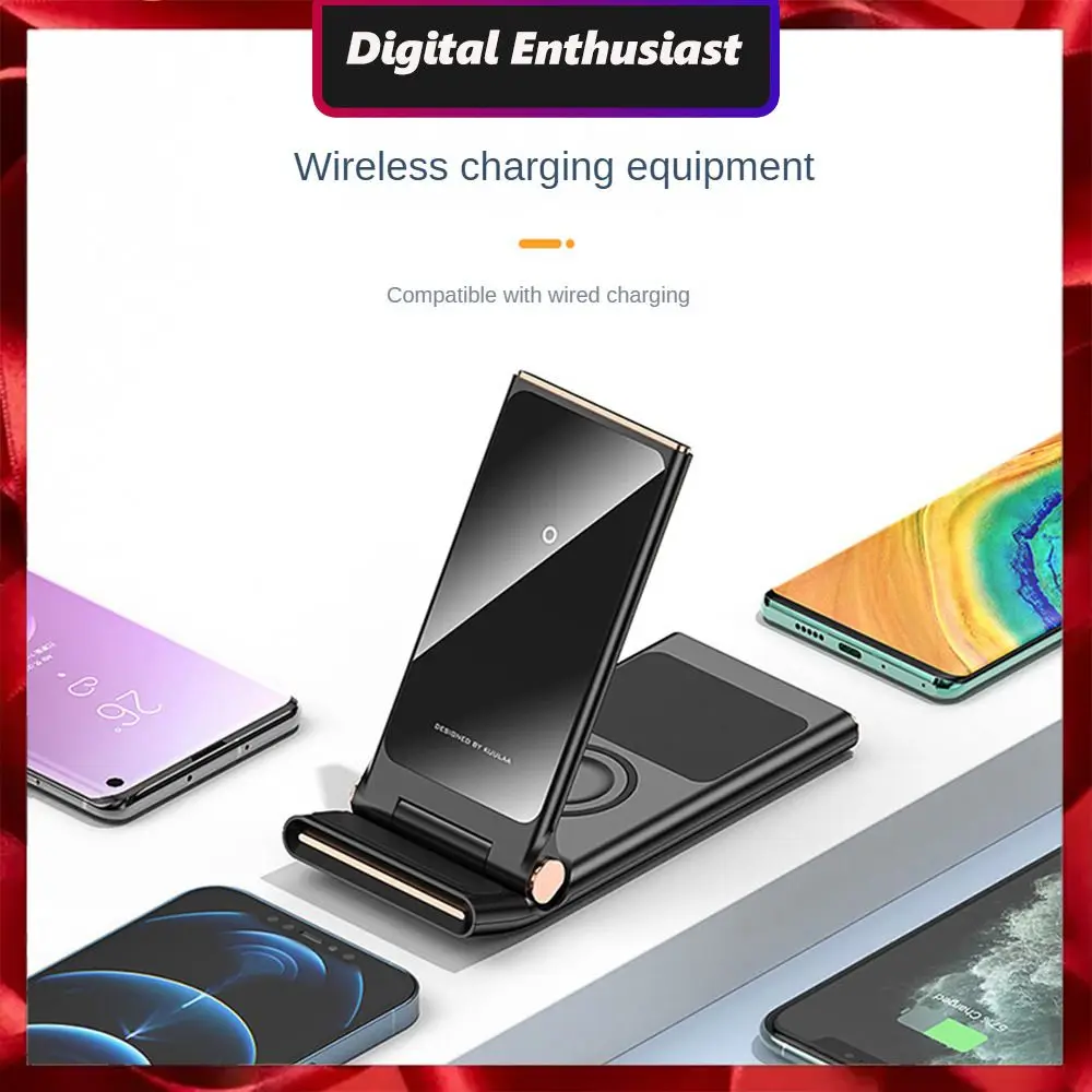 

For Travel Quick Charging Dock Station Phone Holder Multifunctional Mobile Phone Wireless Charger Adjustable Ergonomic Foldable