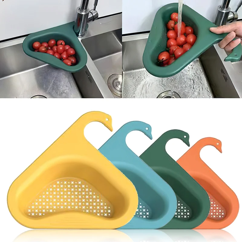 

Kitchen Sink Strainer Leftover Drain Basket Soup Garbage Filter Multifunctional Hanging Drainer Rack Fruit Vegetable Drainer
