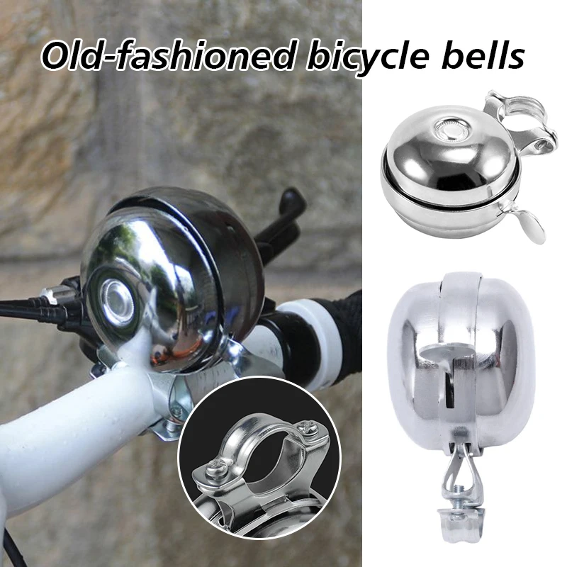 Double-Sided Metal Bicycle Old-Fashioned Bell Vintage Bike Handlebar Safety Alarm Cycling Retro Horn Loud Bicycle Accessories