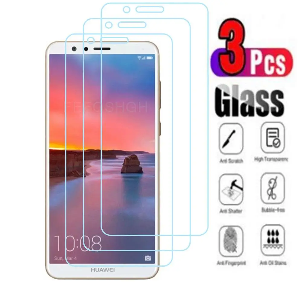 

3Pcs 9H Protective Tempered Glass For Huawei Honor 7X 5.93" BND-L21 Mate SE Screen Protector Protection Cover Film