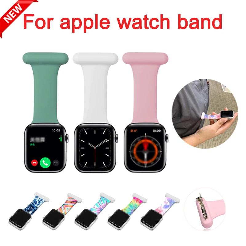 New Nurse Watch Pin Bracelet for Apple Watch Band 38mm 42mm 44mm 40mm Silicone Band for Iwatch Series 3 4 5 6 Se 2 7 Accessories