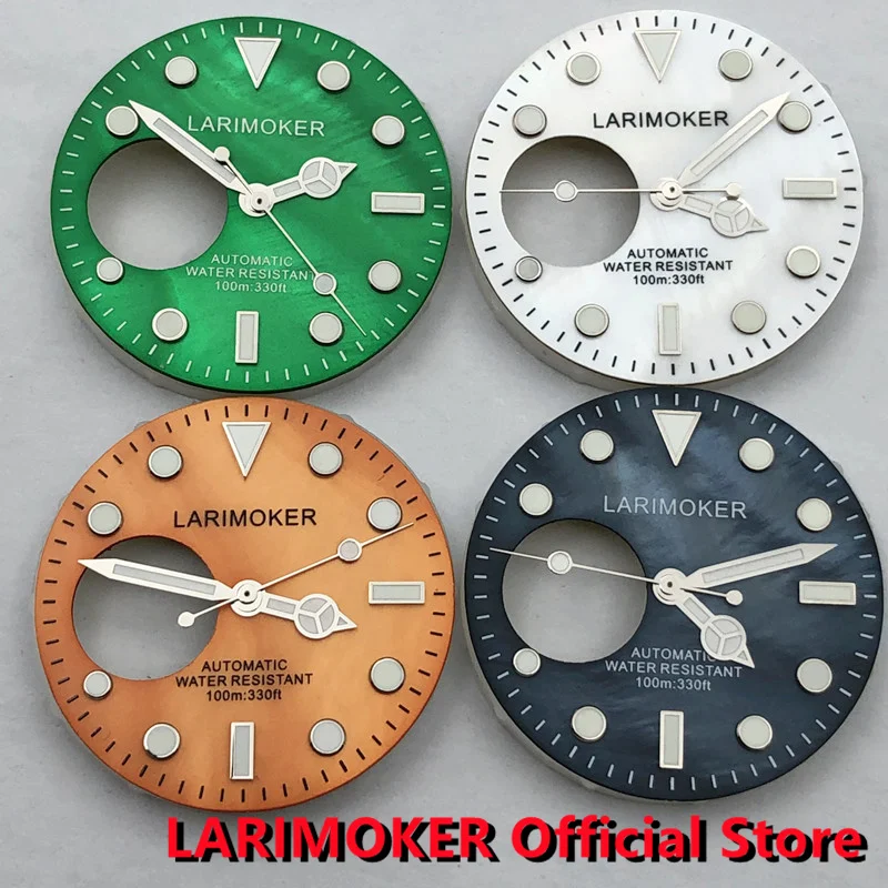 

LARIMOKER 29mm Orange Black White Green Luminous NH38 Hollow Watch Dial and Watch Hand fit NH38A Movement