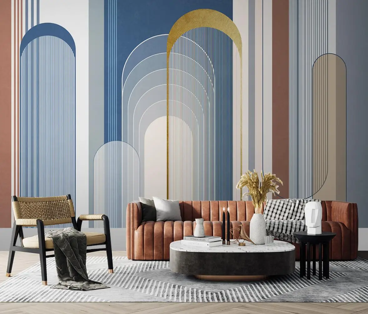 Custom papel de parede 3D line arch wall paper for Living Room Bedroom wallpaper Home Decor Wall Papers 3 D art papier peint - купить по