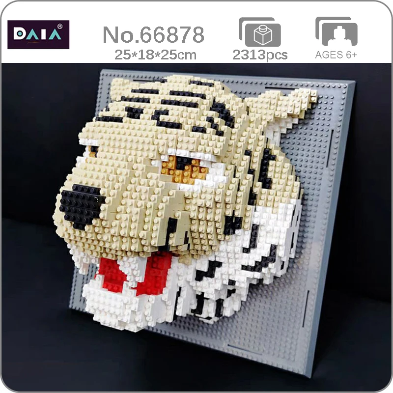Daia 66878 голова дикого тигра животного Роспись стен 3D модель DIY Мини Алмазные блоки