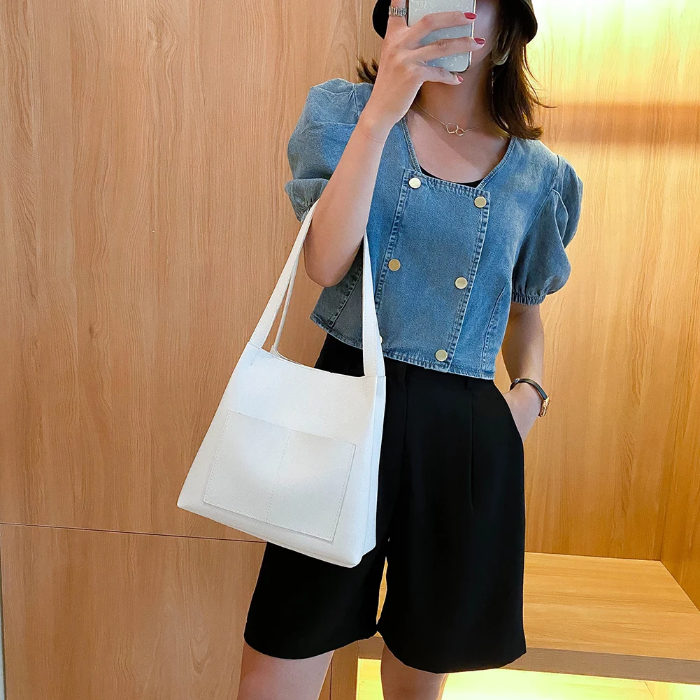 

Fashion PU Clutch Women Leather Casual Comfortable Leisure Chic Fashionable Handbag Lady Big Capacity Shoulder Bag