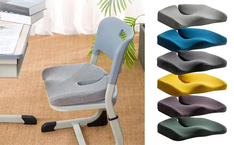 

Seat Cushion Pillow Ergonomic Memory Foam Butt Pillow Non-Slip Back Coccyx Tailbone Relief Chair Pad Thick Long-lasting Comfort