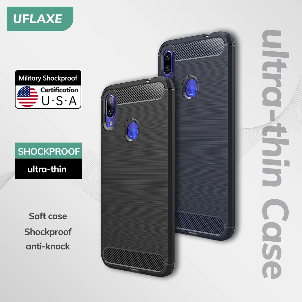 UFLAXE Original Soft Silicone Case for Redmi Note 7 Pro 7S Note 8 Pro Back Cover Ultra-thin Shockproof Casing