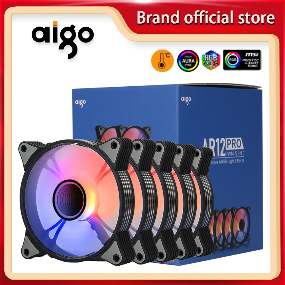 Aigo AR12PRO wentylator do obudowy komputera ventoinha PC 120mm wentylator rgb 4pin PWM wentylator chłodzący CPU 3pin5v nieograniczona przestrzeń argb 12cm ventilador 1 Aigo AR12PRO wentylator do obudowy komputera ventoinha PC 120mm wentylator rgb 4pin PWM wentylator chłodzący CPU 3pin5v nieograniczona przestrzeń argb 12cm ventilador 1