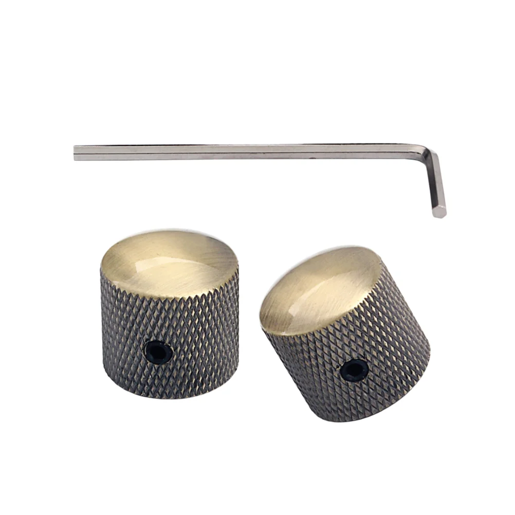 

2Pcs Volume Tone Dome Dome Knob Guitar Electric Guitar Knobs Pedal Footswitch Topper Metal Guitar Knobs