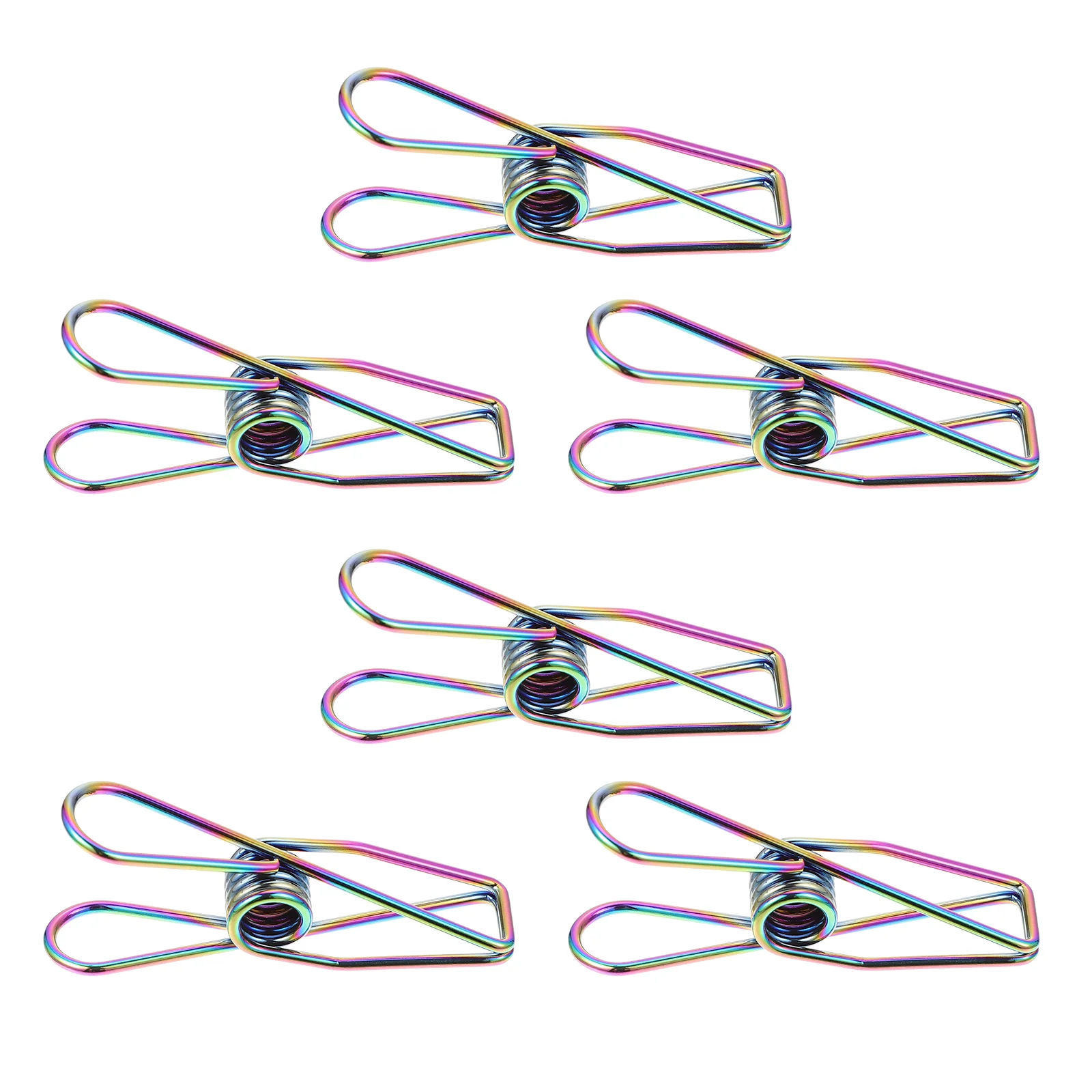 

6 Pcs Fishtail Clip Clothes Folder Clips Multi-purpose Bracket Paper Document Iron File Practical Office Decorative Binder