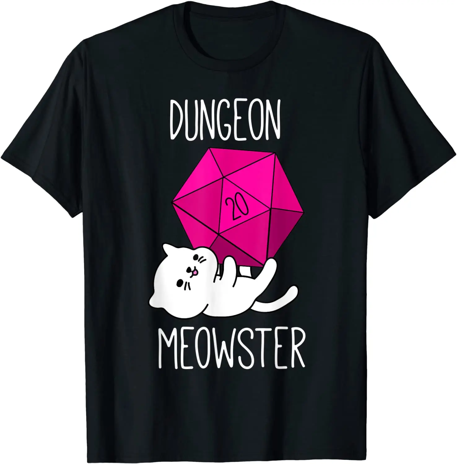 

Dungeon Meowster забавная кошка Nerdy D20 кости для ролевой игры Футболка геймера