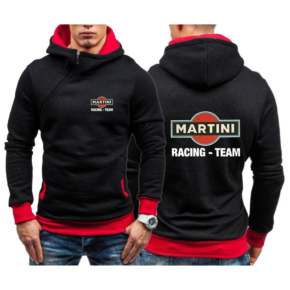 

2022 Martini Racing Printing Hooded Men Pullover Diagonal Zipper Hoodies Autumn Winter Workout Casual Jackets Hoody Sweatshirts