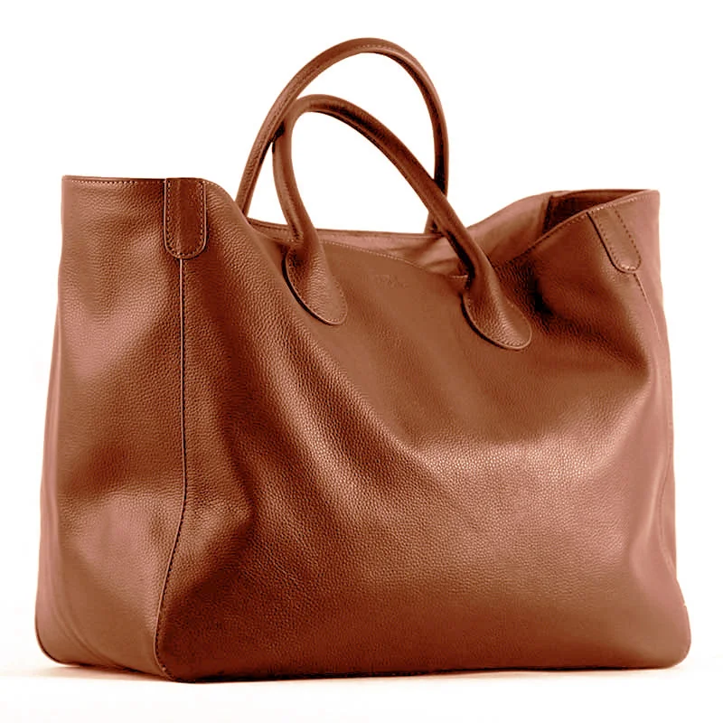 Motingsome 41cm Women Tote Bag 100% Natural Leather Top Cow Hide Leather Handbag Luxury Lady Brown Bucket Bag Daily 2023 New