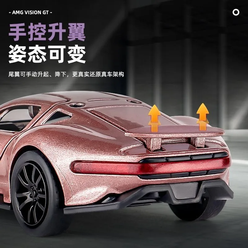 Фото Масштабная модель спортивного автомобиля Mercedes-Benz Vision GT 1:36 из литого сплава с открывающимися элементами для коллекционирования и демонстрации №2