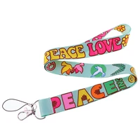 cb1472 peace theme pigeon neck strap lanyard for key chain id card cell phone strap rope usb badge holder diy lariat lanyard