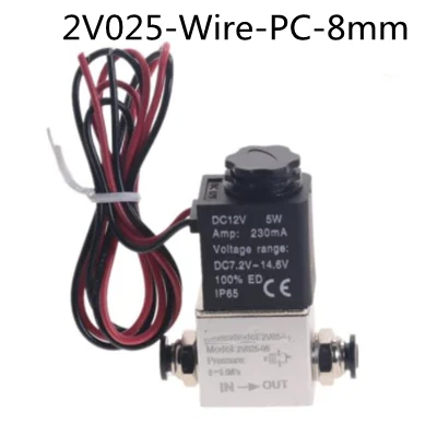 2V025-06 DC 12 В 24 В 1/8 в Соленоидный клапан дюйма 2-сторонние нормально закрытые пневматические клапаны прямого действия для воды, воздуха, газа, горячего