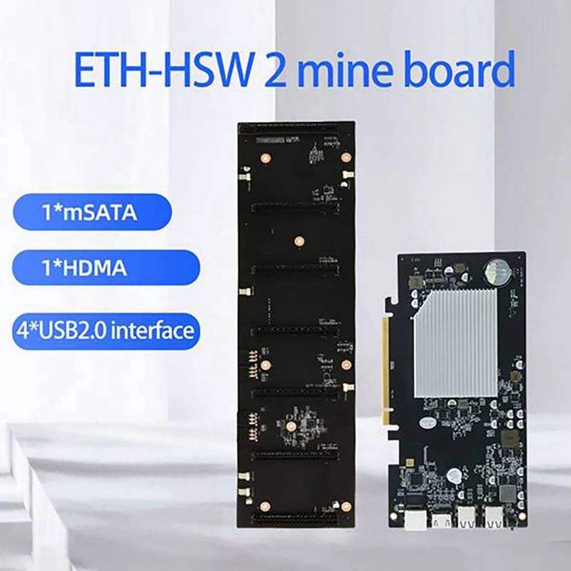 Семейная материнская плата для майнинга BTC с 128G SSD + 8G DDR3 RAM 6x6 контактов до 8 шнур