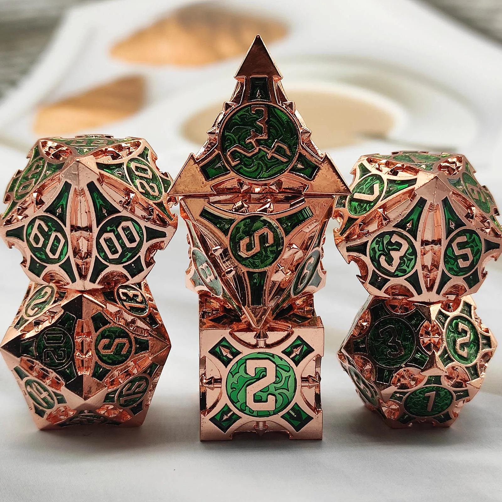 Polyhedral Hollow Metal DND Dice Set DND D&D Roleplaying Die Set