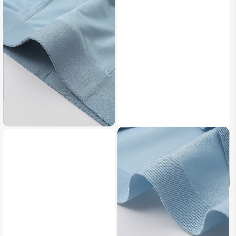 Mens Ice Silk Seamless Underwear Ultra-thin Breathable Boxer Shorts Summer Sexy Male Underpants Boxers Transparentes Hombre 3PCS