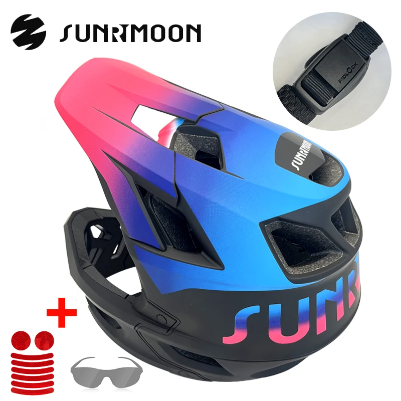 

Шлем SUNRIMOON горный на все лицо для мужчин, велосипедный шлем с интегрированной формой и магнитной пряжкой, велосипедные аксессуары