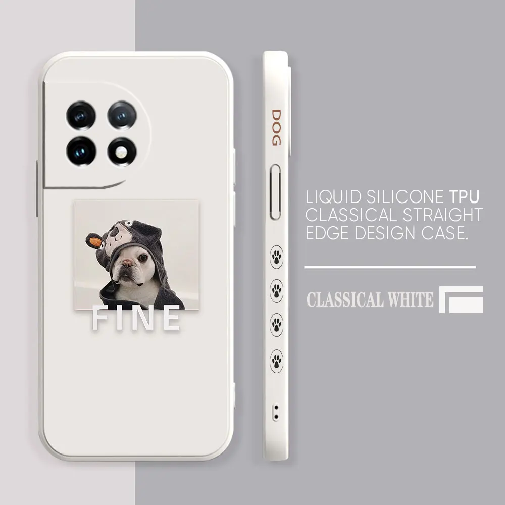Phone Case For Oneplus 11 10 9 9R 9RT 8 8T 7 7T 5 5T 6 ACE 2V NORD Pro Liquid Case Cover Funda Cqoue Shell Capa FIND Lovely Dog