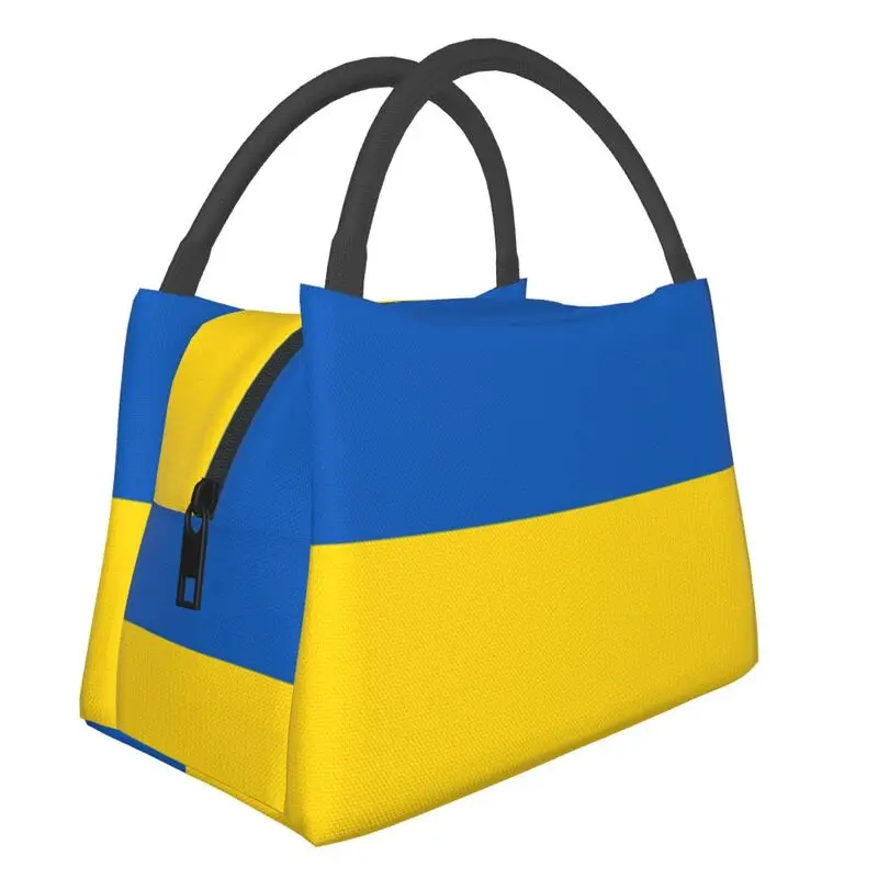 

Custom Flag Of Ukraine Lunch Bag Women Warm Cooler Insulated Lunch Box for Work Pinic or Travel Fruit Fresh Storage Bag