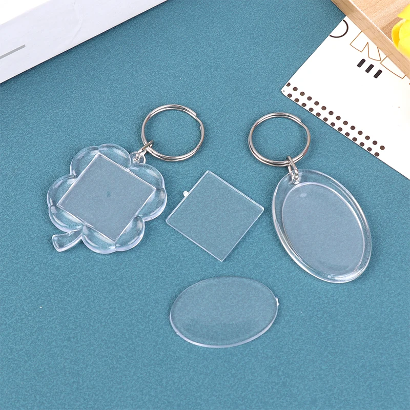 5 шт. прозрачные акриловые подвески для ключей с фоторамкой
