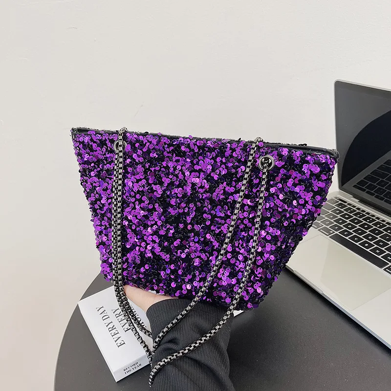 

Трендовая темпераментная маленькая сумка-мешок с блестками, женские сумки на плечо, женская сумка, кошелек 2022, роскошная сумка-тоут для отпу...