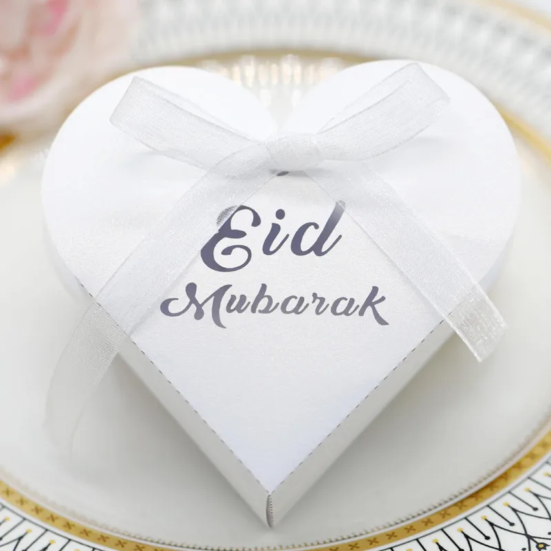 

50pcs Eid Mubarak Candy Dragee Boxes Ramadan Sweet Favor Packaging Gift Boxes Hajj Al-Fitr Ramadan Muslim Events Party Supplies