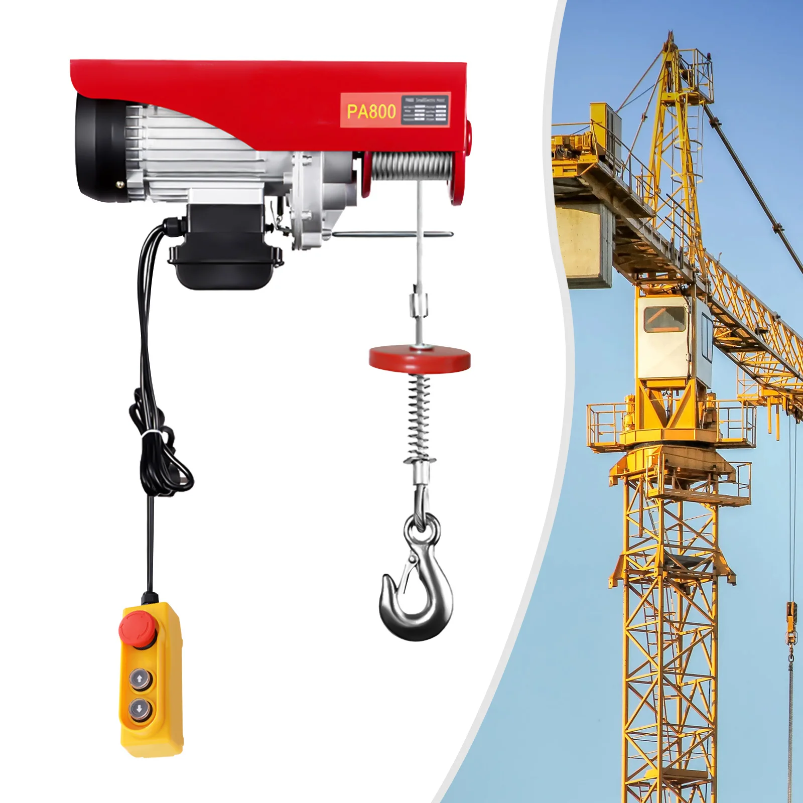 

Electric Winch Scaffold Hoist Winch Crane Workshop Garage Cable Lift 800/1000kg