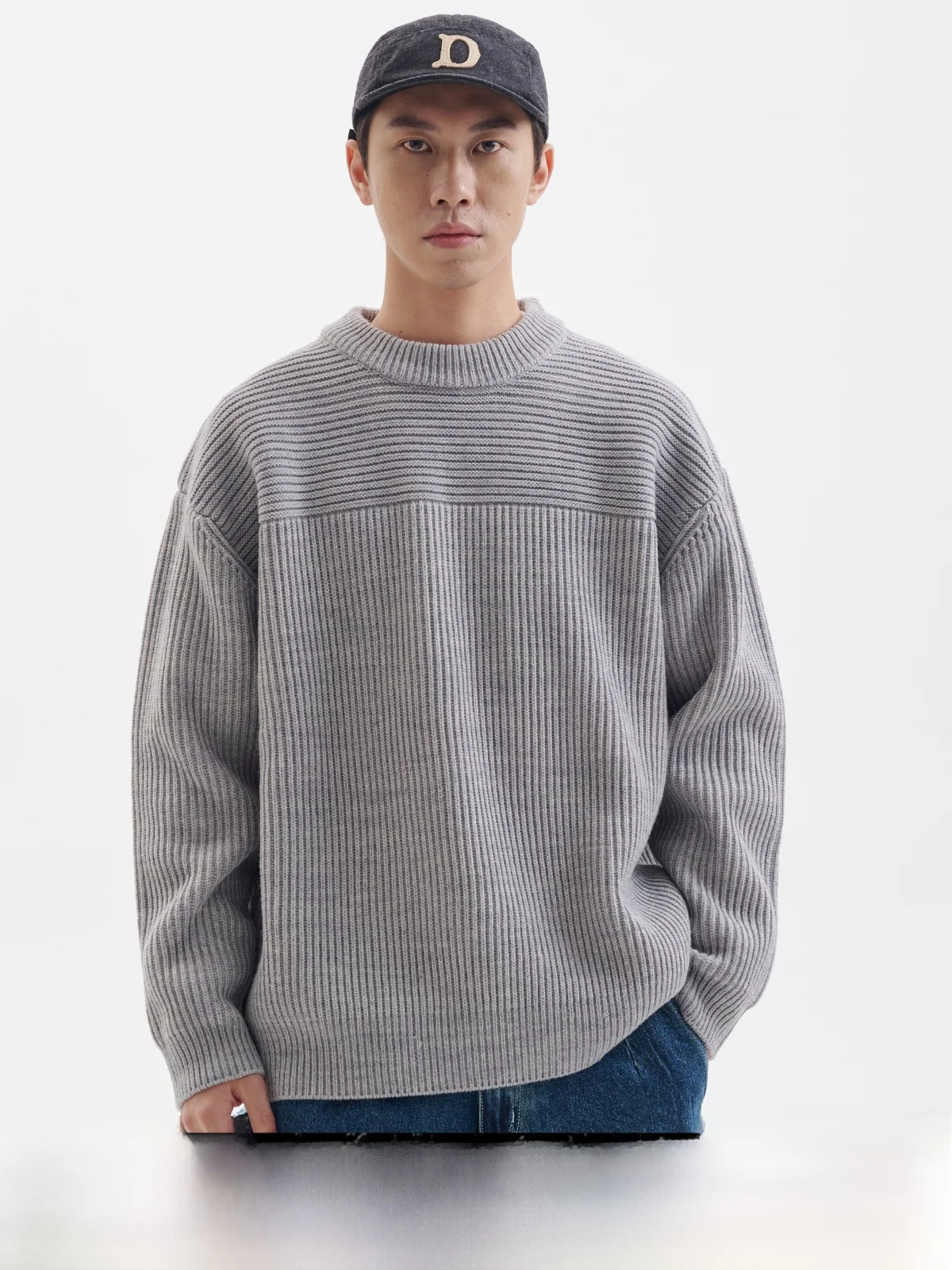Buttbill 24aw Commuter 5% Wool round Neck Ingot Needle Long sleeve Clothes Men's Pullover Hoodie Base