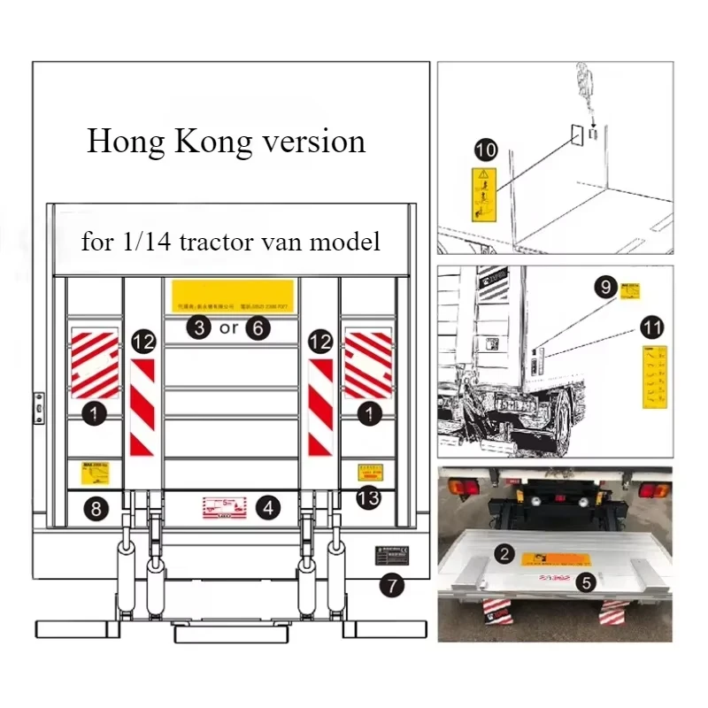 Наклейка с логотипом для 1/14 Tamiya RC Грузовик Автомобиль Трактор Голова фургона Тип