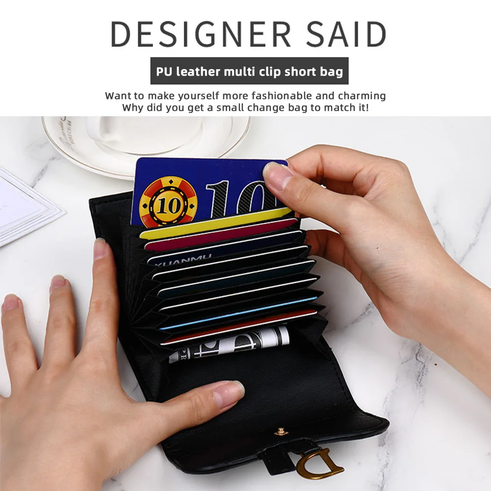 2023 New Retro Fashion Contrast Folding R Lines Printed Short  Small Bag Luxury Femaler Card Holder Coin Purse