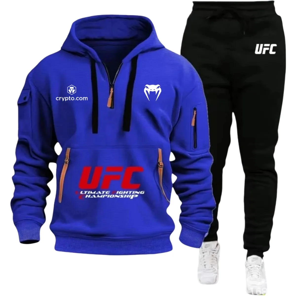 Фото 2026 Утепленная хлопковая куртка большого размера с популярным логотипом UFC, теплый плотный костюм, повседневная и модная зимняя одежда №4