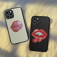 sexy red lips phone case hard leather case for iphone 11 12 13 mini pro max 8 7 plus se 2020 x xr xs coque
