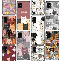 cat cute kitten cartoon phone case for samsung galaxy a50 a70 note 20 ultra 10 plus 9 8 a10s a20e a30 a40 a6 a7 a8 a9 soft co
