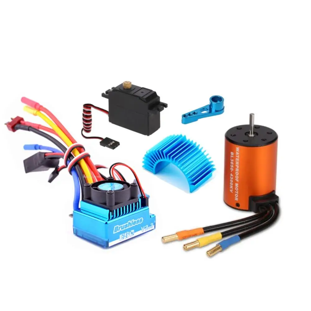 

Brushless Motor 2.4G 3CH Remote control set 120A Brushless ESC Combo Kit for WLtoys 1/12 124019 124018 12423 FY-03 RC Car Parts