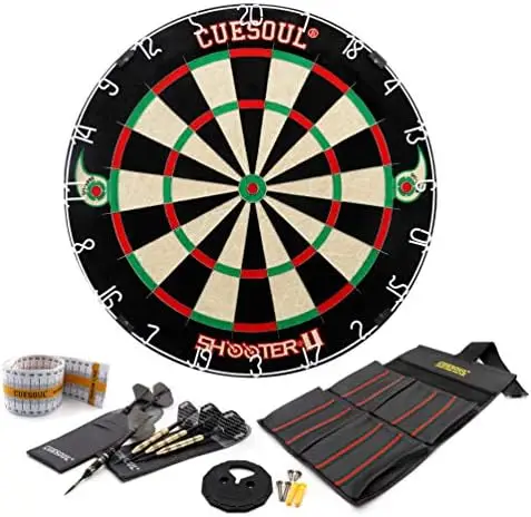 

TRI-Eyes Official Size Sisal Bristle Dartboard Set with 2 Sets of Steel tip Darts,with or Without Dartboard Surround Wall Protec