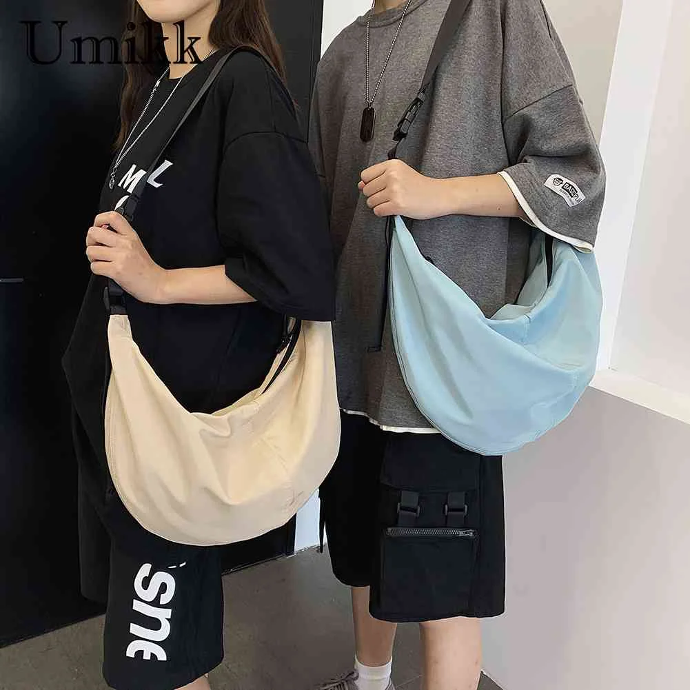 

Solid Color Chest Bag Women Large Capacity Travel Crossbody Half Moon Designed Messenger Bag Women Men Daily Street Fanny Packs