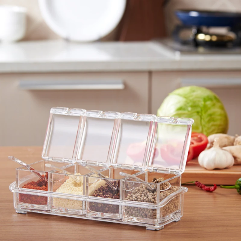 

Кухонные принадлежности, прозрачная фотобумага, четыре коробки, коробка для приправ, четыре в одном с ложкой