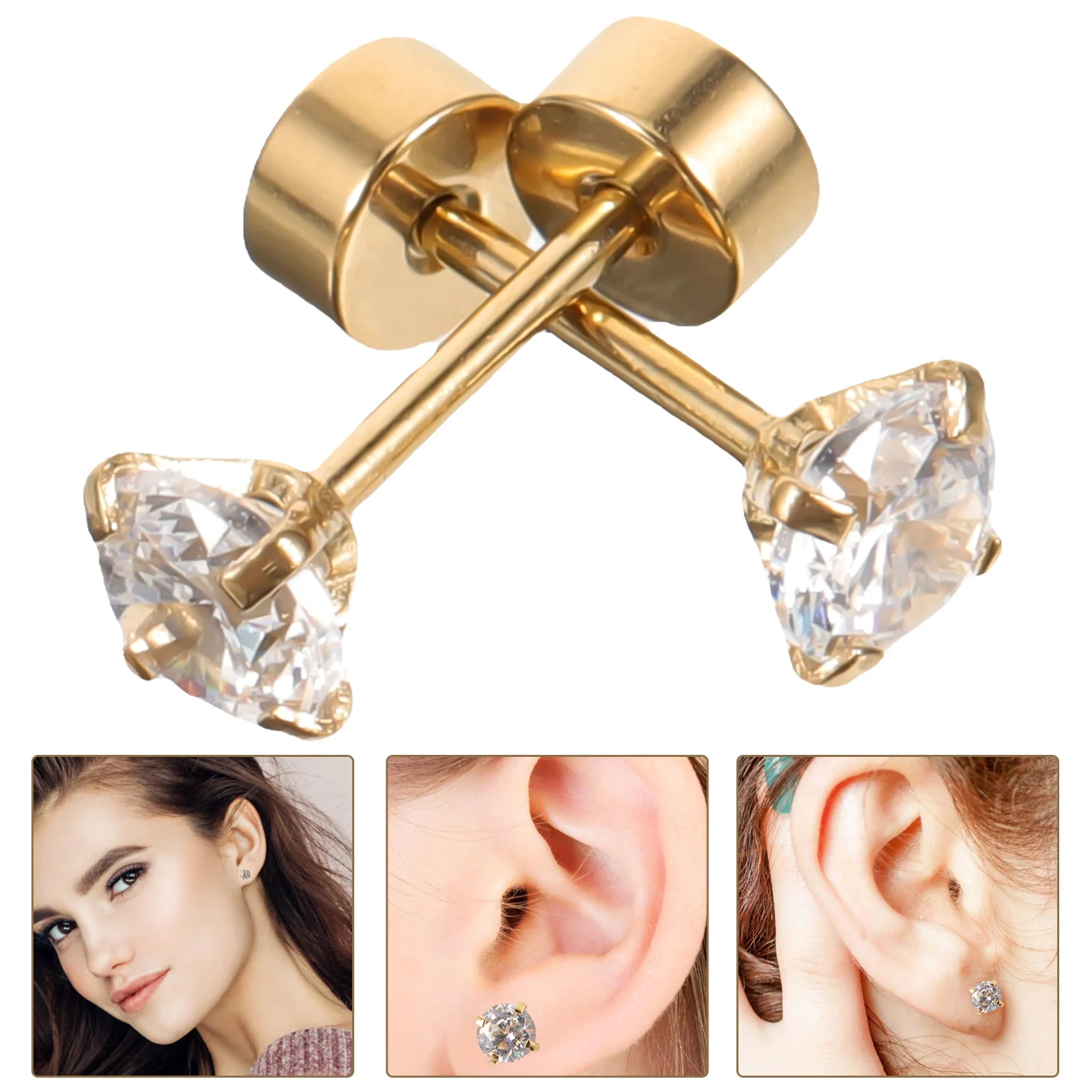 5 Pairs Titanium Steel Haoshi Stud Earrings Decorative Wedding Earings Jewelry Female Decorate Threader Party